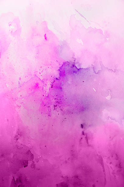 istock Pink  purple watercolor background on a white paper 1161290529