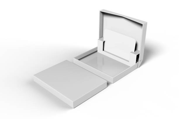 istock White blank rectangular hard cardboard gift card holder box for branding presentation and mock up template, 3d illustration. 1161291187