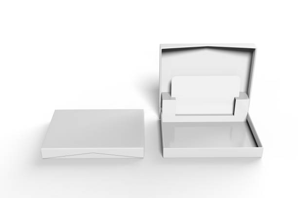 istock White blank rectangular hard cardboard gift card holder box for branding presentation and mock up template, 3d illustration. 1161291201