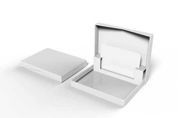 istock White blank rectangular hard cardboard gift card holder box for branding presentation and mock up template, 3d illustration. 1161291244
