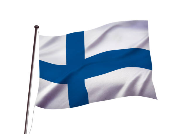 istock finland flag fluttering in the wind,3D illustration 1161291419