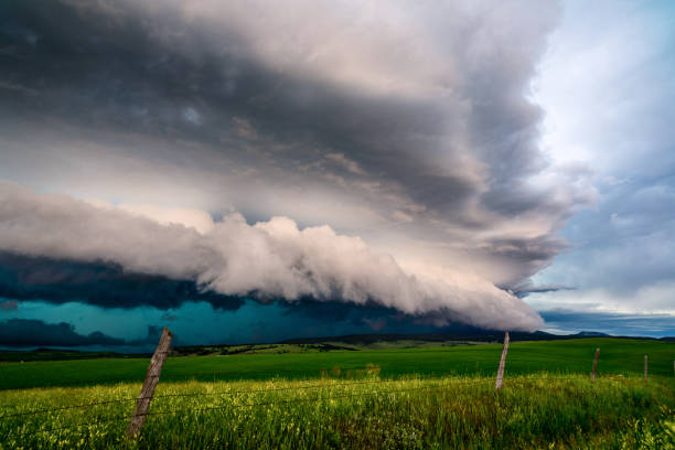 istock Dramatic storm clouds over a field in Montana 1161291519