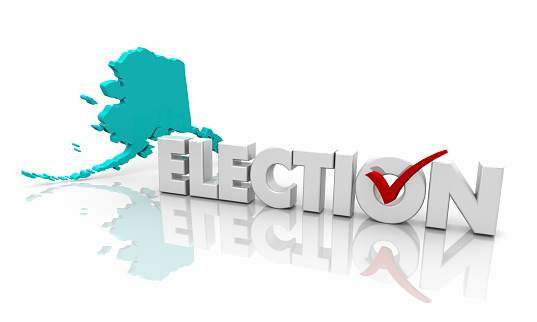 Alaska AK Election Voting State Map Word 3d Illustration