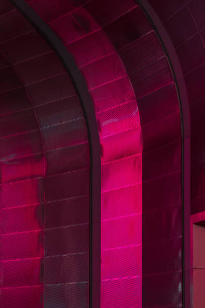 istock Abstract view of a building with colorful LED light reflection 1161292743