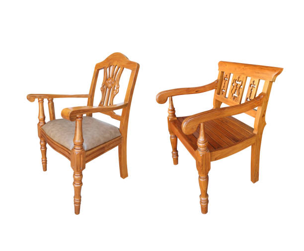 istock Wooden chair isolated on white 1161292928