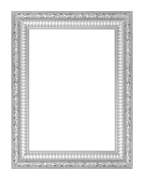 istock The antique sillver frame on the white background 1161293074