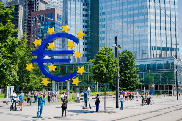 Euro symbol, Frankfurt, Germany stock photo
