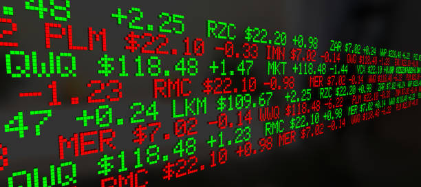 istock Stock Market Ticker Prices Scrolling Background 3d Illustration 1161294887