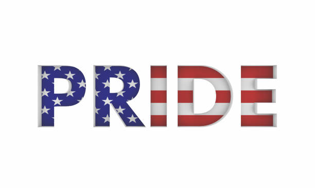 Pride Word American USA Flag Proud 3d Illustration