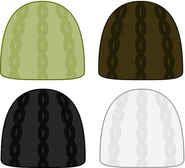 Cable Knit Toques vector art illustration