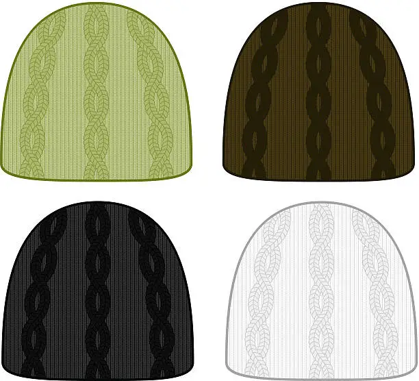 Vector illustration of Cable Knit Toques