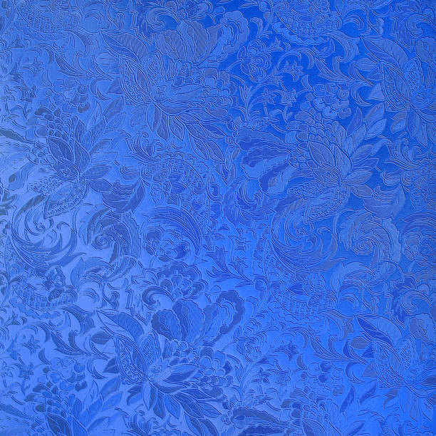 istock blue wallpaper floral ornament brocade textile pattern 1161304850