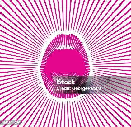 istock Close up of mouth and lips announcing 1161304920