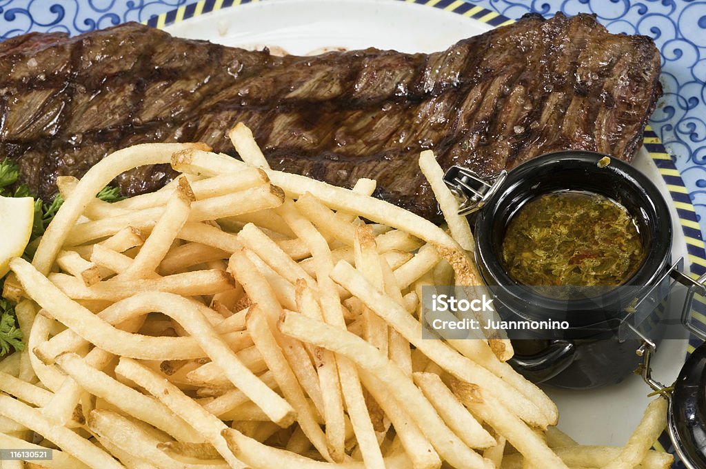 Sirloin steak und Pommes frites - Lizenzfrei Au Jus Stock-Foto