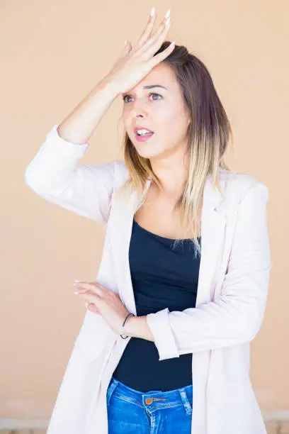 Photo of Shocked forgetful lady remembering something important