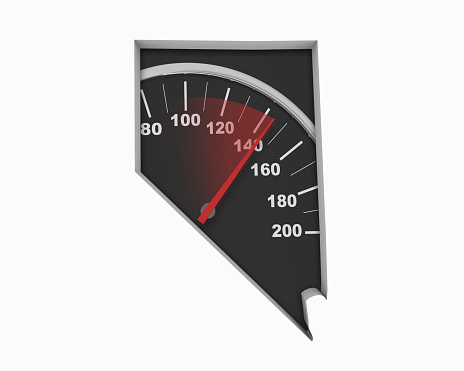 Nevada NV Speedometer Map Fast Speed Competition Race 3d Illustration