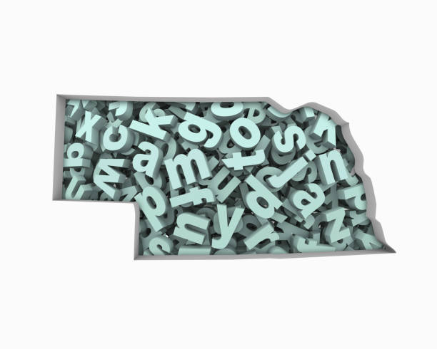 istock Nebraska NE Letters Map Education Reading Writing Schools 3d Illustration 1161308533
