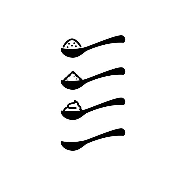 full spoon icon vector line illustration spoon stock illustrations