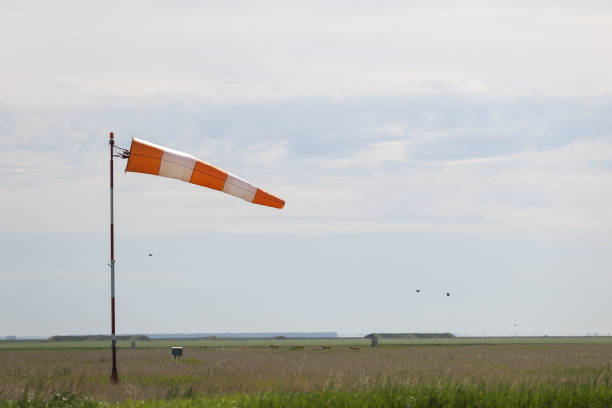 istock Details with a wind direction indicator on an airport 1161312680
