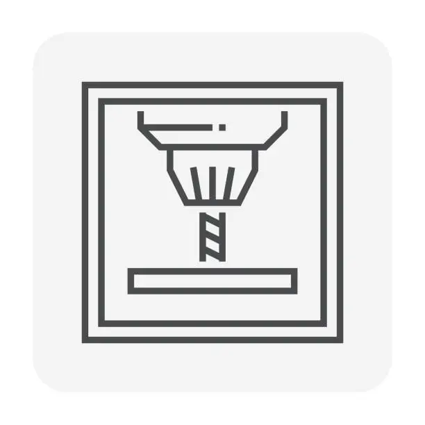 Vector illustration of cnc milling icon