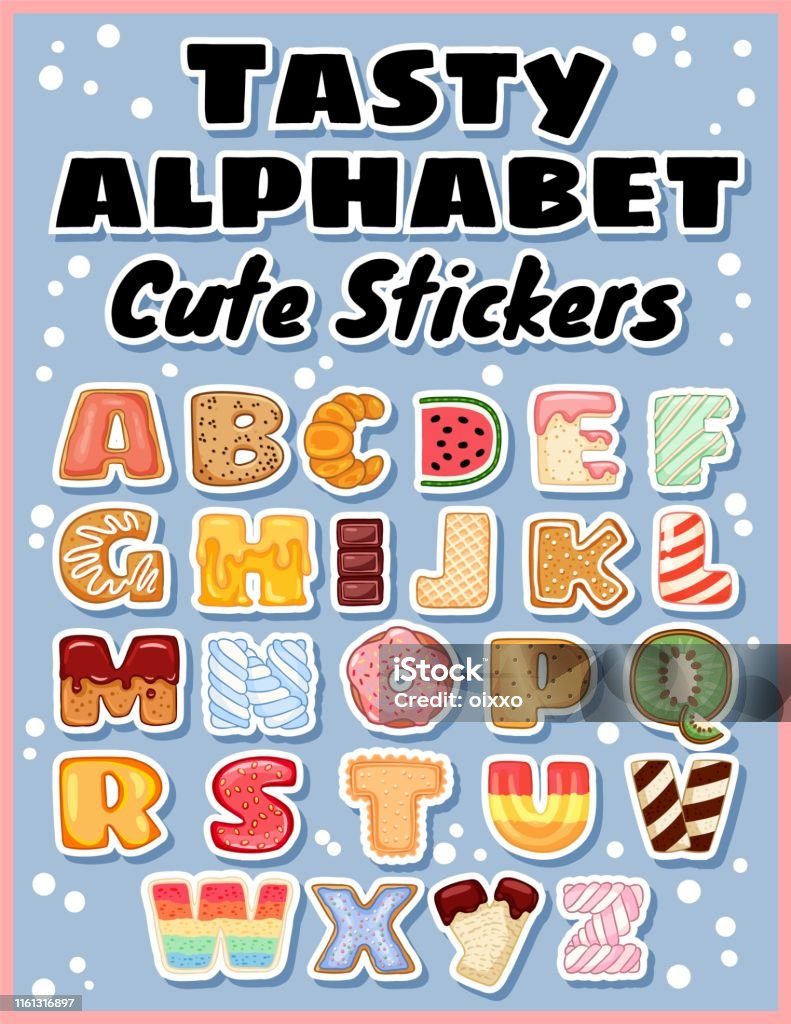 Bộ Nhãn Dán Bảng Chữ Cái Ngon Ngon Ngọt Như Bánh Rán Tráng Men Sô ...