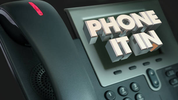 istock Phone it in Automatic Half Hearted Easy Job Call 3d Illustration 1161317505