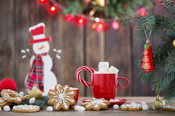 istock Christmas cookies on wooden table in kitchen 1161318580
