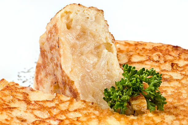 Close up of a Spanish omelet. Close up picture of one spanish omelette tortilla de patatas stock pictures, royalty-free photos & images