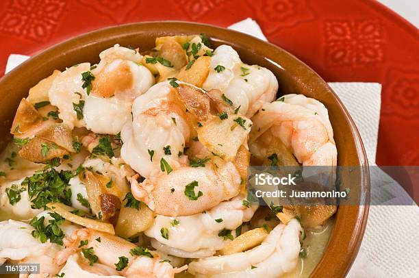 Garlic Shrimp Scampi Stock Photo - Download Image Now - Casserole, Shrimp Scampi, Wok