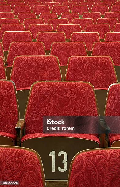 Thin Theatre Stock Photo - Download Image Now - Color Image, Empty, In A Row