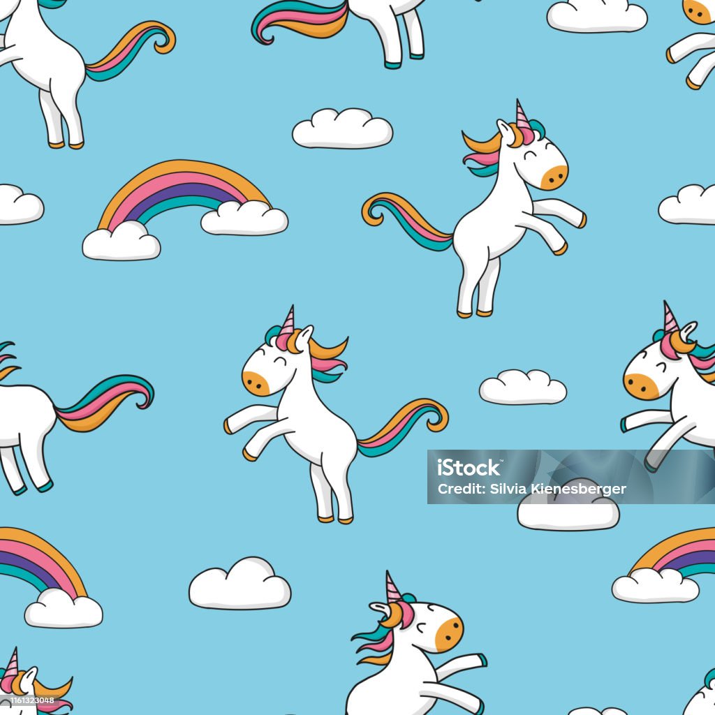 Ilustración de Patrón Sin Costuras Con Lindos Unicornios De Dibujos Animados Dibujados A Mano Y Diseño Arco Iris Sobre Fondo Azul Fondo De Repetición Dulce Grande Para Textiles Banners Fondos De Pantalla Ilustración de Patrón Sin Costuras Con Lindos Unicornios De Dibujos Animados Dibujados A Mano Y Diseño Arco Iris Sobre Fondo Azul Fondo De Repetición Dulce Grande Para Textiles Banners Fondos De Pantalla