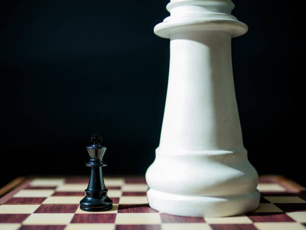 istock Black Chess pieces with the big white Chess, chess business concept 1161327533