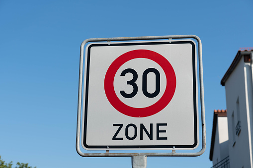 Zone 30 traffic sign