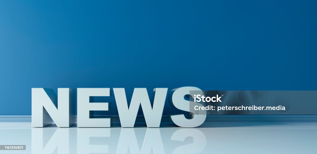 Noticias de forma de texto 3D contra la pared con copyspace - Foto de stock de Medios de comunicación libre de derechos Noticias de forma de texto 3D contra la pared con copyspace - Foto de stock de Medios de comunicación libre de derechos