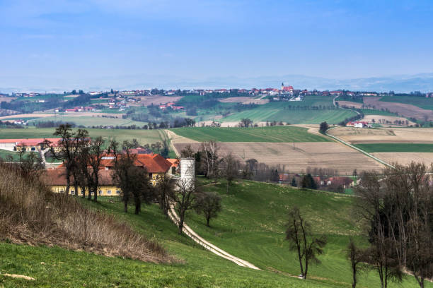 istock Farm house and agricultural field 1161336240