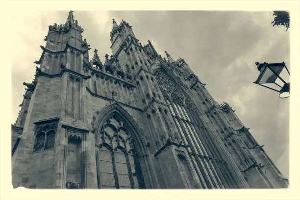 View of the East End of York Minster, England, the largest Gothic minster in Europe north of the Alps.