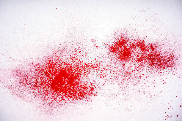 istock Red powder explosion on white background. Colored cloud. Colorful dust explode. Paint Holi. 1161341401