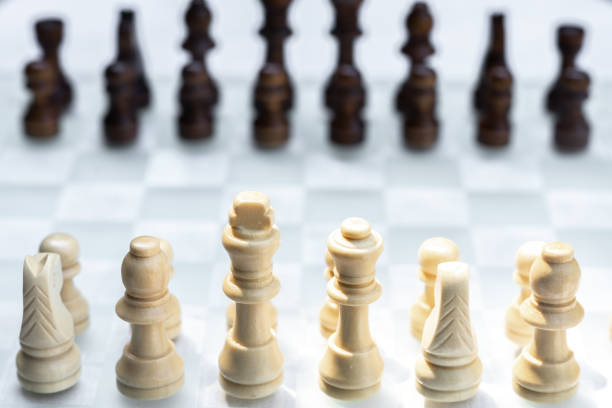 istock Chess board game, business competitive concept, encounter difficult situation, losing and winning, copy space 1161342452