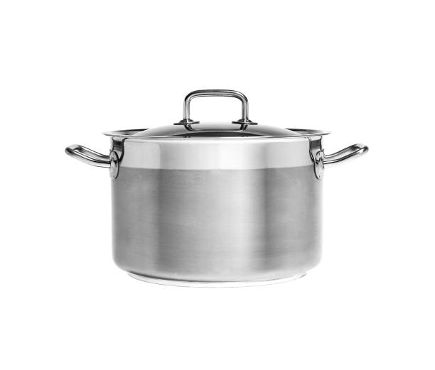 istock Stainless steel saucepot isolated on white background. Side view. 1161342685