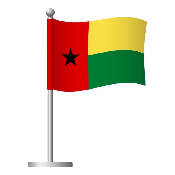 flaga gwinei bissau na ikonie bieguna - guinea bissau flag stock illustrations