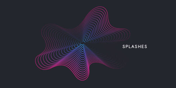 Vector abstract background with dynamic waves, line and particles. Vector abstract background with dynamic waves, line and particles. Illustration suitable for design dispersion stock illustrations