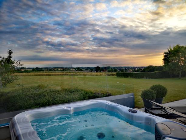 hot tub and an impressive sky