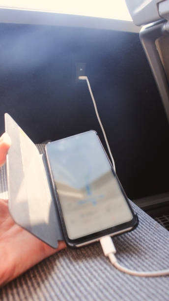 istock Charging the mobile phone in the bus USB port 1161344991