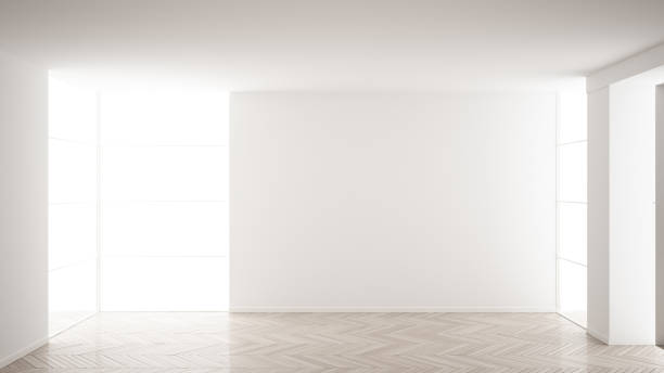 istock Empty room interior design, open space with white walls, modern style, parquet wooden floor, minimalist contemporary architecture, concept, mock-up, architecture idea 1161345232