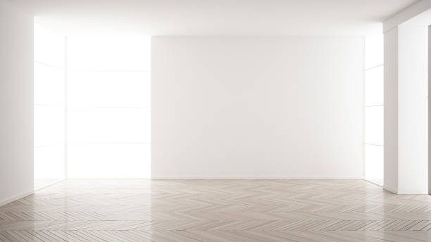 istock Empty room interior design, open space with white walls, modern style, parquet wooden floor, minimalist contemporary architecture, concept, mock-up, architecture idea 1161346652