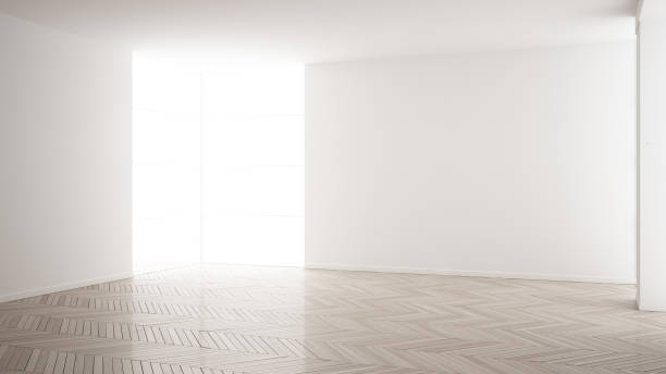 istock Empty room interior design, open space with white walls, modern style, parquet wooden floor, minimalist contemporary architecture, concept, mock-up, architecture idea 1161347656