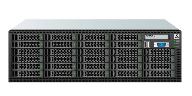 carrier-klasse servergröße 3u mit 28 2,5-zoll-festplatten für die montage in einem 19-zoll-rack. - network server rack computer black stock-grafiken, -clipart, -cartoons und -symbole