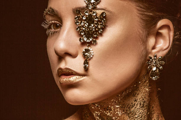 istock Beautiful Woman wearing jewellery in Studio Setting 1161352246