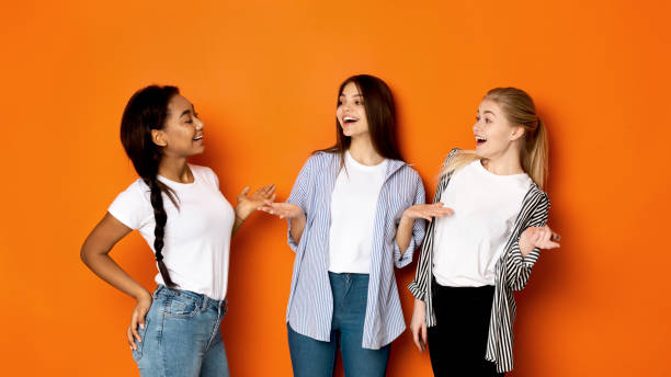 istock Diverse girls gossiping and talking over background 1161353076