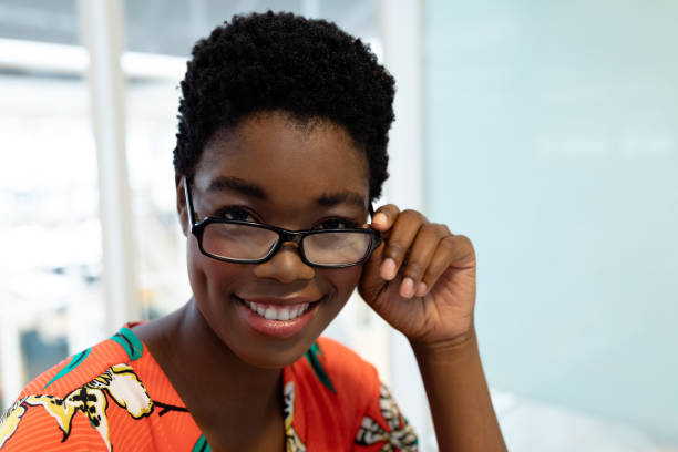 istock Female graphic designer smiling in office 1161353213